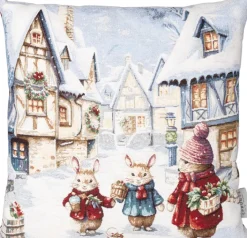 SPRÜGEL Kissenhülle CHRISTMAS MOUSE TOWN 45x45 cm Mehrfarbig