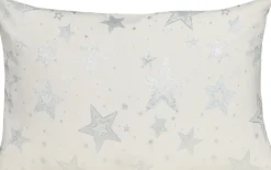 SPRÜGEL Kissenhülle GLAMOUR STAR SILVER 30x50 cm Weiß,Silberfarbig