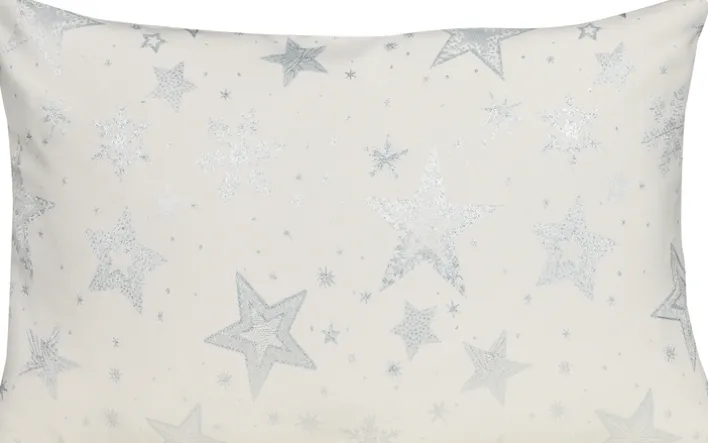 SPRÜGEL Kissenhülle GLAMOUR STAR SILVER 30x50 cm Weiß,Silberfarbig