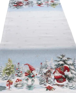 SPRÜGEL Tischband WINTER DWARF 45x140 cm Blau,Mehrfarbig