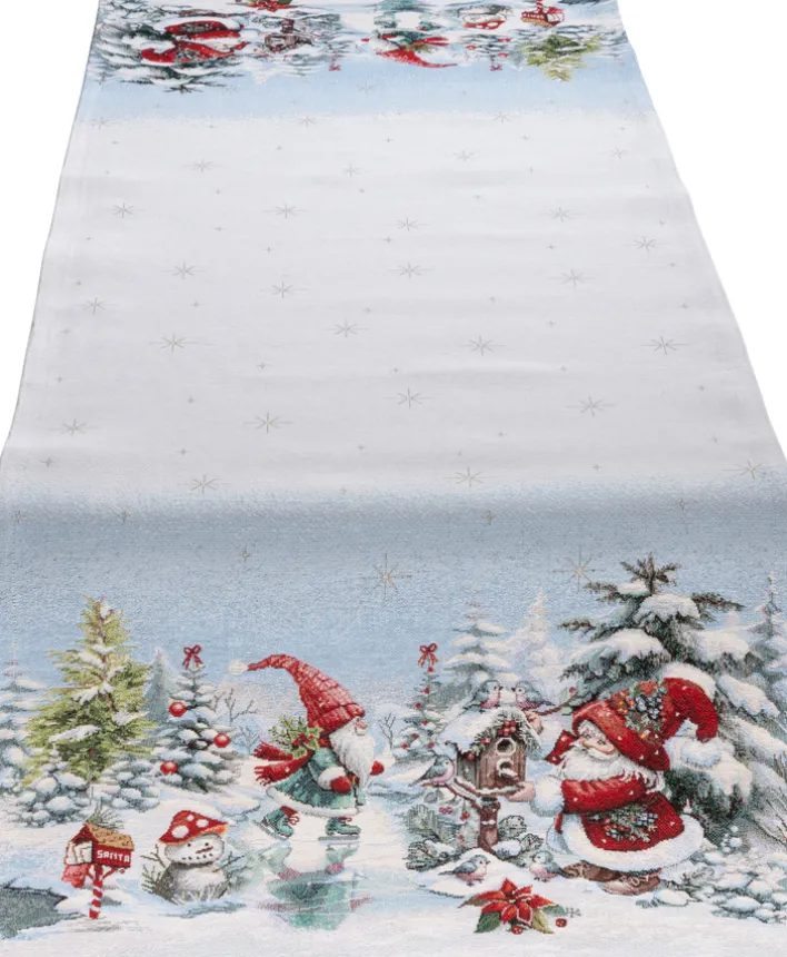 SPRÜGEL Tischband WINTER DWARF 45x140 cm Blau,Mehrfarbig