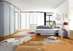 STAUD Bett SINFONIE 180 x 200 cm hellgrau/ Glas weiß