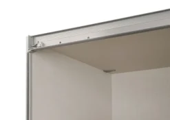 STAUD Kleiderschrank SINFONIE PLUS VIII 280 cm Alpinweiß/ Alpinweißglas/ Spiegel mittig