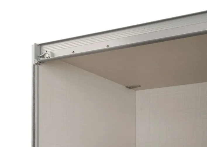 STAUD Kleiderschrank SINFONIE PLUS VIII 280 cm Alpinweiß/ Alpinweißglas/ Spiegel mittig