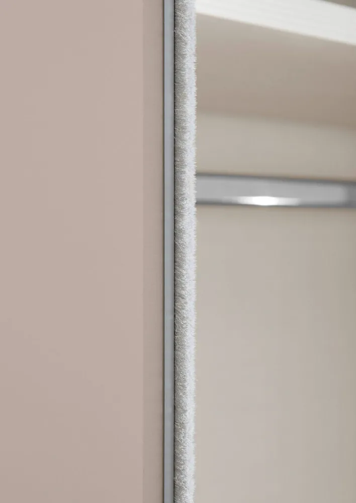 STAUD Kleiderschrank SINFONIE PLUS VIII 280 cm Alpinweiß/ Alpinweißglas/ Spiegel mittig