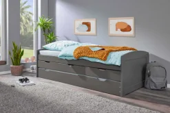 Stauraum-/Funktionsbett ANDRE 90 x 200 cm grau