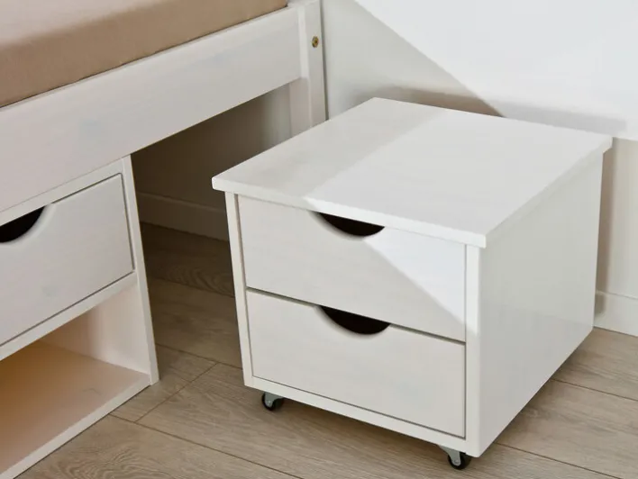 Stauraum-/Funktionsbett LAURO 180 x 200 cm weiß