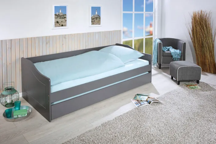 Stauraum-/Funktionsbett LORENZ 90 x 200 cm grau