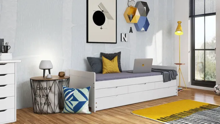 Stauraum-/Funktionsbett MARKUS 90 x 200 cm weiß