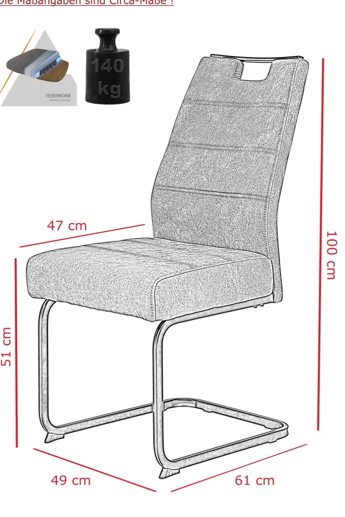 Stuhl LUCIA Vintage anthrazit