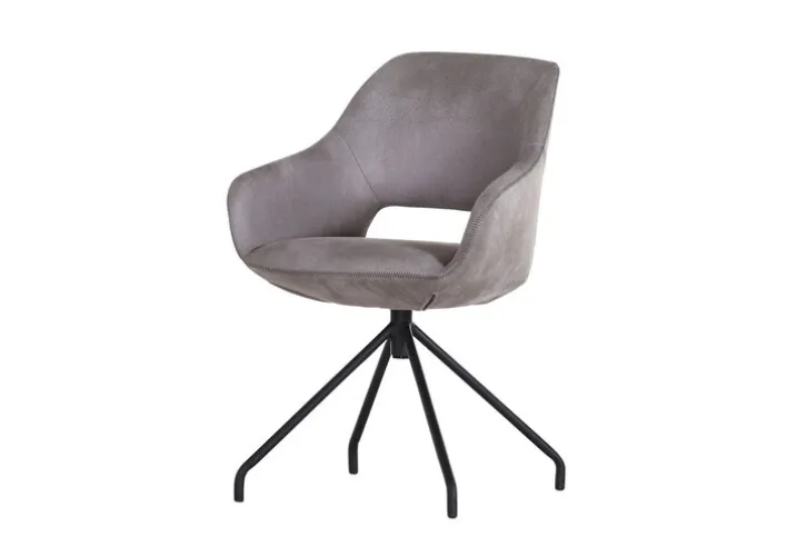 Stuhl MIKE hellgrau/schwarz ZickZackNaht