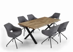 Stuhl MIKE hellgrau/schwarz ZickZackNaht