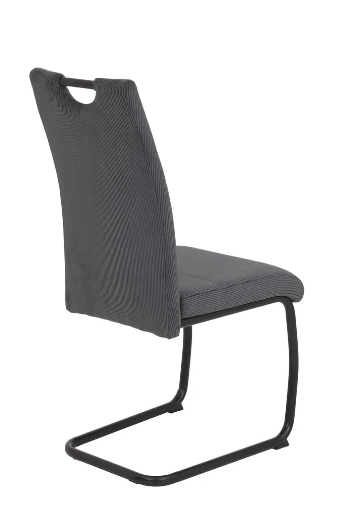 Stuhl NEREA Webstoff Cord anthrazit/Schwinggestell schwarz