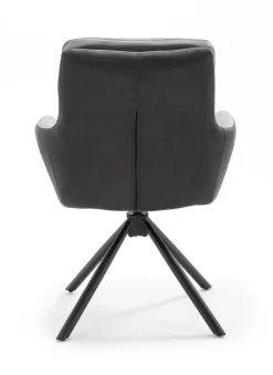 Stuhl NOVALEE Stoffmix Mikrofaser anthrazit/Leder grau