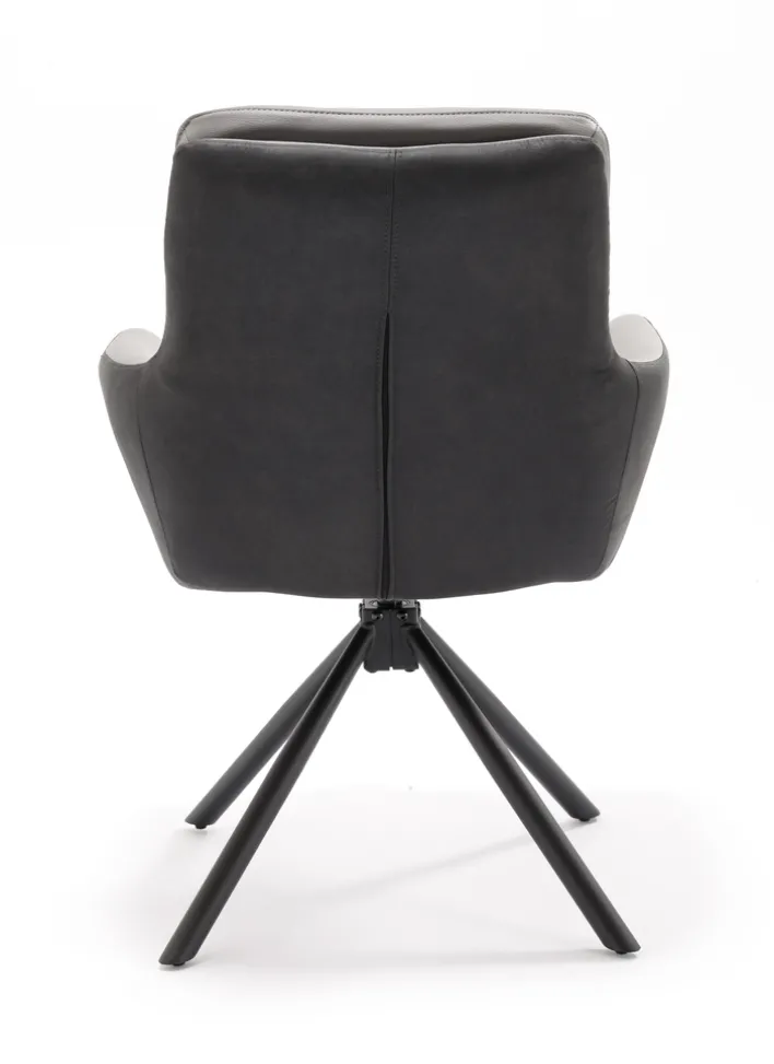 Stuhl NOVALEE Stoffmix Mikrofaser anthrazit/Leder grau