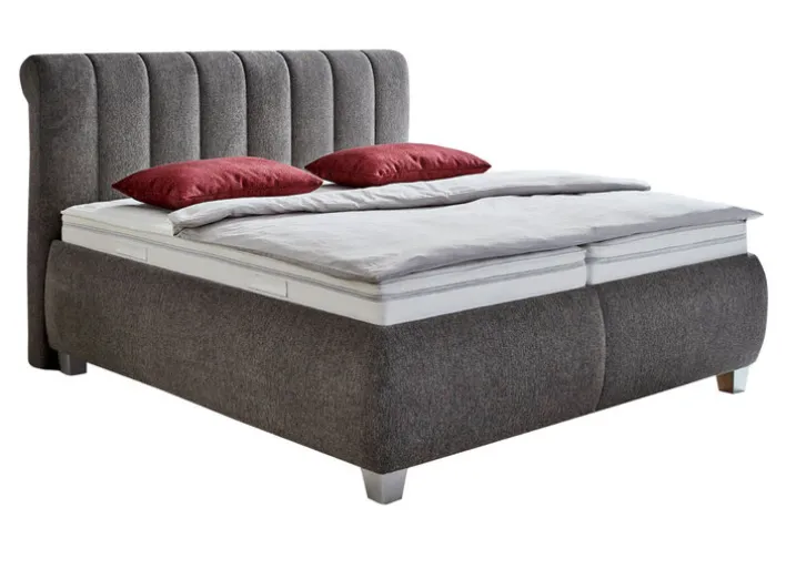 SYSTEMPOLSTER sleep Polsterbett MESSINA 180 x 200 cm dunkelgrau