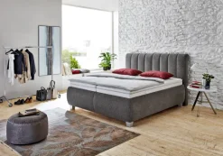 SYSTEMPOLSTER sleep Polsterbett MESSINA 180 x 200 cm dunkelgrau