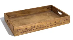 Tablett 49 x 31 cm FRUIT & VEGETABLES Antik Braun