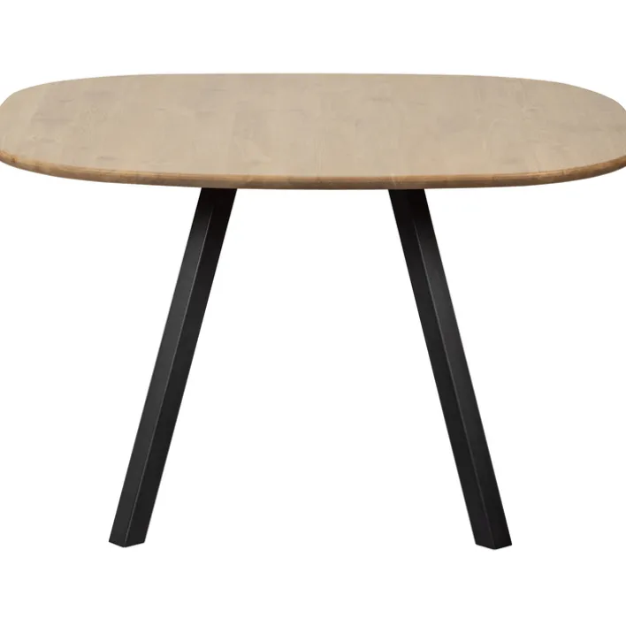 Tisch TABLO 130 x 130 cm Eiche massiv/schwarz