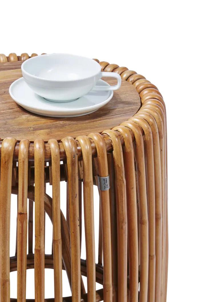 TOM TAILOR Beistelltisch 50 x 50 cm Rattan/reyceltes Teakholz natur