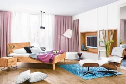 TRAUMWERKSTATT Bett ATLANTA 180 x 200 cm kernbuchebraun