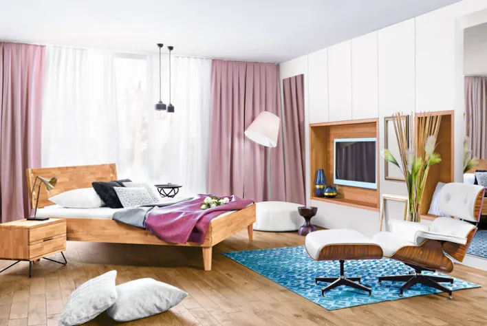 TRAUMWERKSTATT Bett ATLANTA 180 x 200 cm kernbuchebraun