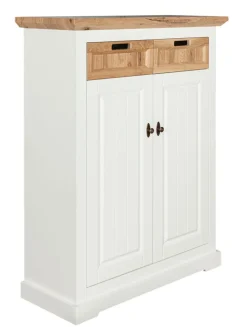 TRAUMWERKSTATT Highboard TIVOLI 91 x 121 cm weiß matt / smoked oak