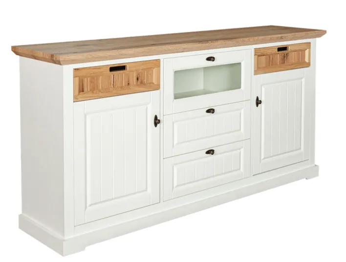 TRAUMWERKSTATT Sideboard TIVOLI 182 x 92 cm weiß matt / smoked oak