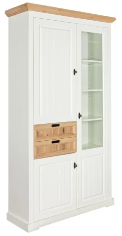 TRAUMWERKSTATT Vitrine TIVOLI 110 x 200 cm weiß matt / smoked oak