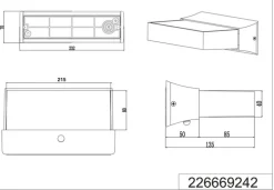 TRIO LED Außenwandleuchte CUANDO B grau