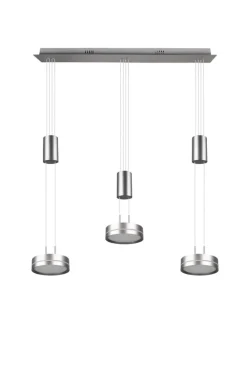 TRIO LED Balkenpendel FRANKLIN 3-flg nickelfarbig