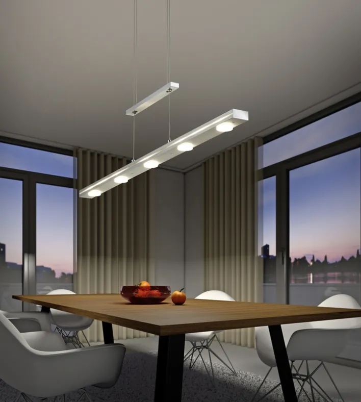 Trio LED Balkenpendel Lacal nickelfarbig