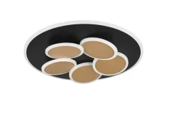 TRIO LED Deckenlampe MANDALA 49 cm schwarz /goldfarbig