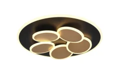 TRIO LED Deckenlampe MANDALA 49 cm schwarz /goldfarbig