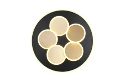 TRIO LED Deckenlampe MANDALA 49 cm schwarz /goldfarbig