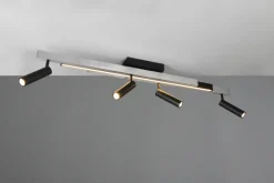 TRIO LED Deckenlampe mit 4 Spots ZENO 85-133 cm Alu /schwarz
