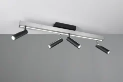 TRIO LED Deckenlampe mit 4 Spots ZENO 85-133 cm Alu /schwarz