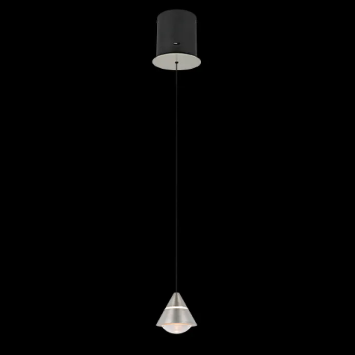 TRIO LED Pendelleuchte ROMEO Metall Ø 15,5 cm Höhe 50–200 cm Alu-/Nickelfarbig