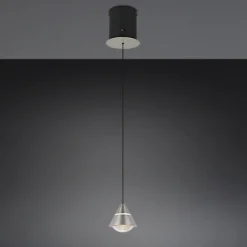 TRIO LED Pendelleuchte ROMEO Metall Ø 15,5 cm Höhe 50–200 cm Alu-/Nickelfarbig