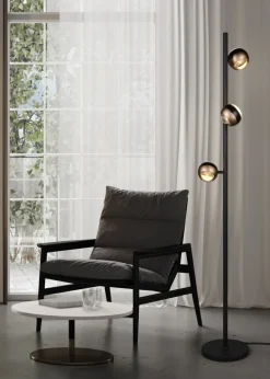 TRIO LED Stehlampe TRS ORBIT 3-flg. schwarz /coffee