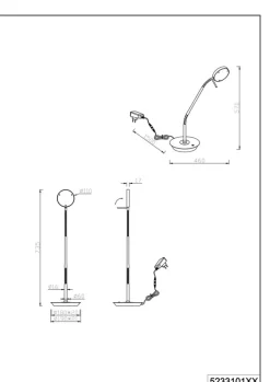 TRIO LED Tischlampe MONZA nickelfarbig