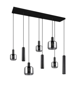 TRIO Retrofit Balkenpendel MATARO 8-flg schwarz /smoke