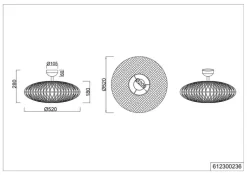TRIO Retrofit Deckenlampe HEDDA 52 cm