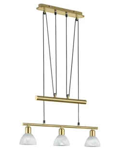 TRIO Retrofit LED Balkenpendel LEVISTO 3-flg messingfarbig