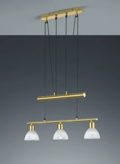 TRIO Retrofit LED Balkenpendel LEVISTO 3-flg messingfarbig