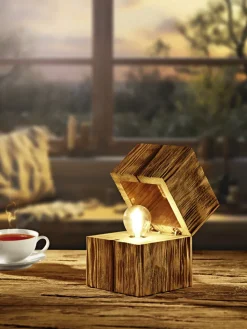 TRIO Retrofit LED Tischlampe TREASURE 12 x 12 cm naturfarbig