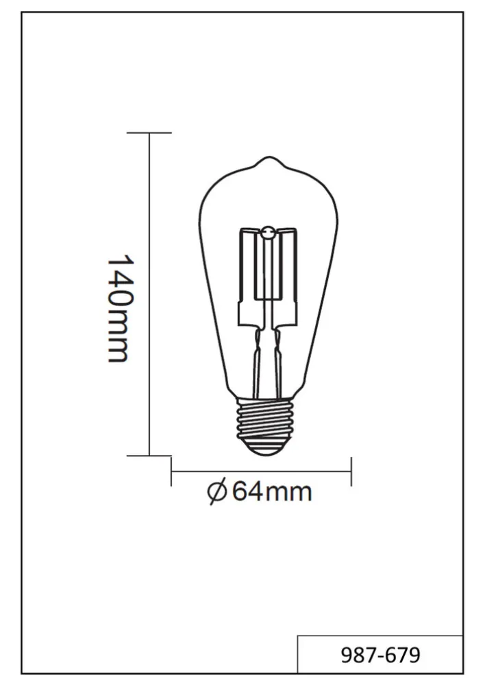 TRIO Retrofit LED-Leuchtmittel Kolben FILAMENT E27 / 6 W