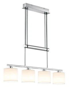 TRIO Retrofit Pendellampe GARDA 4 flg nickelfarbig /weiß