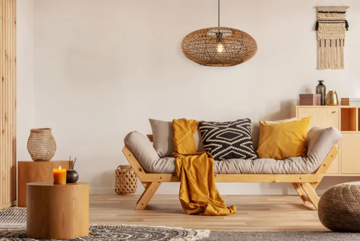 TRIO Retrofit Pendelleuchte HEDDA 52 cm Sisal