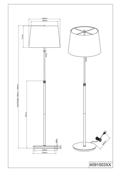 TRIO Retrofit Stehlampe LYON nickelfarbig